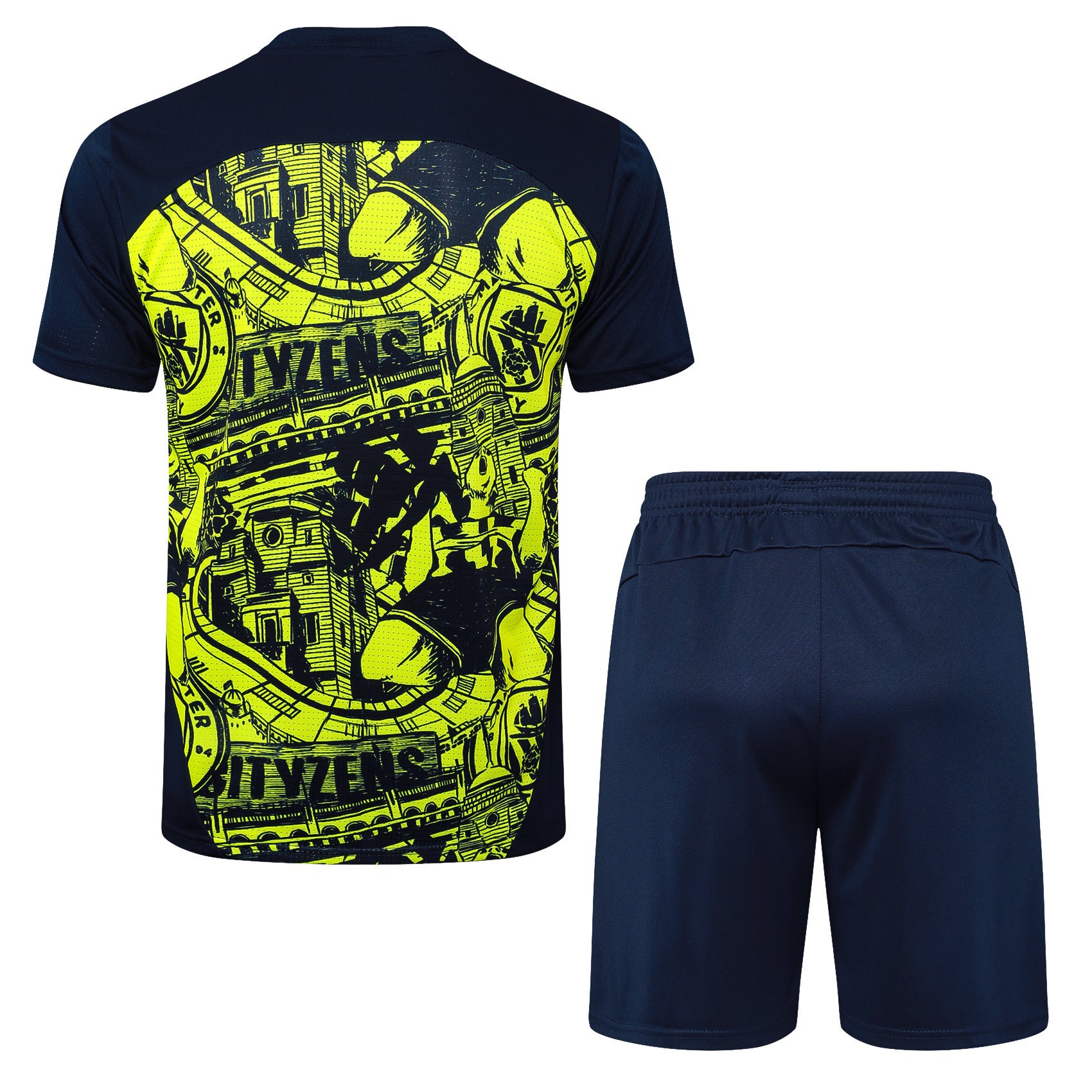 Kit Pre-Treino Manchester City F.C. Conjunto Adulto/Infantil (Versão Torcedor)