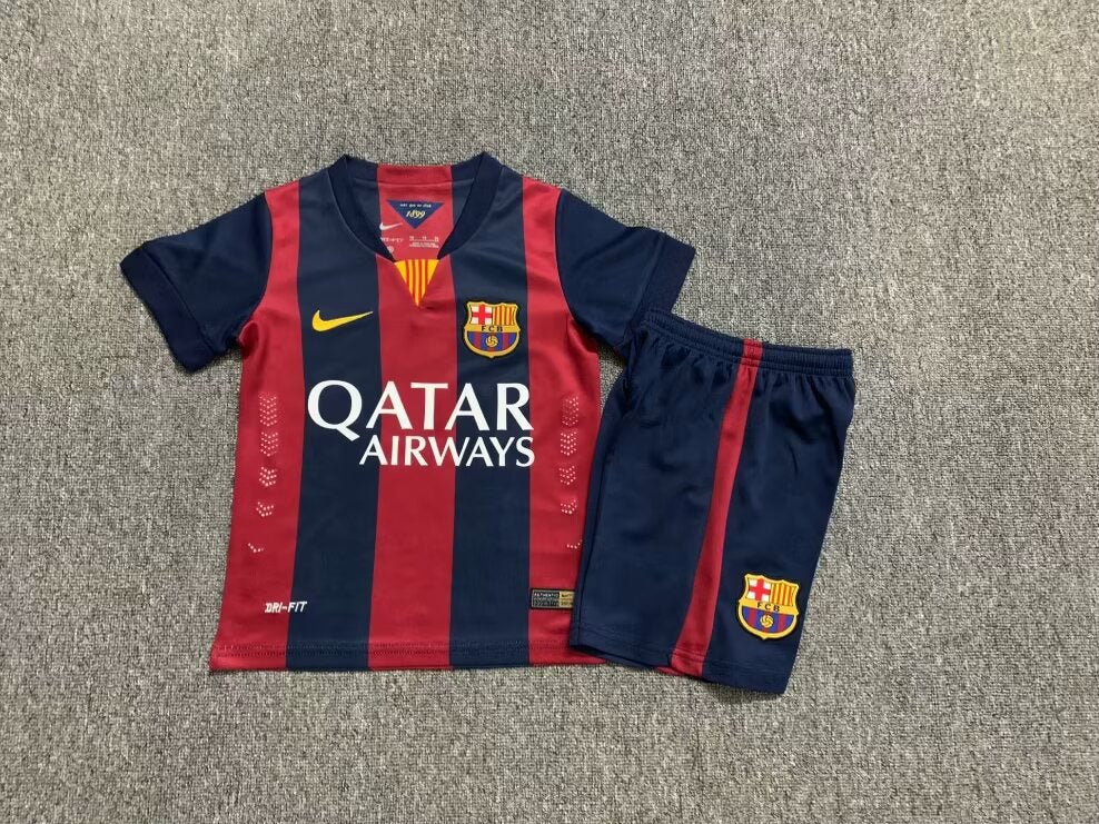 Camisa Barcelona Home 14/15 Conjunto Infantil (Versão Retrô)