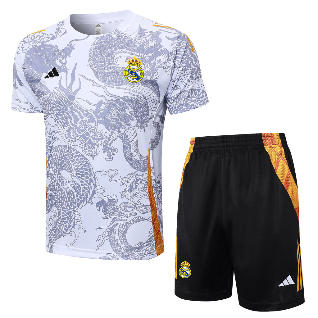 Kit Pre-Treino Real Madrid CF Conjunto Adulto/Infantil (Versão Torcedor)