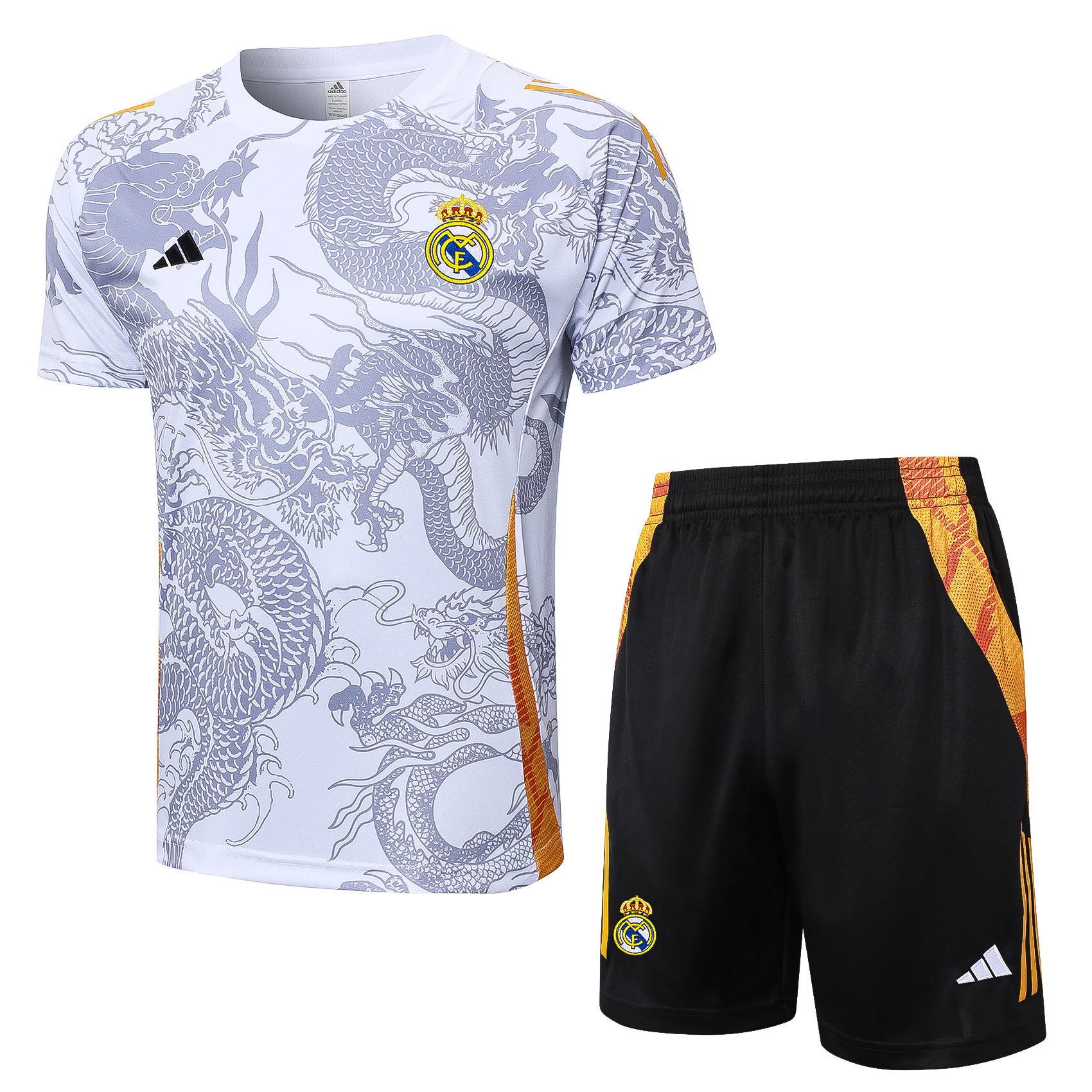 Kit Pre-Treino Real Madrid CF Conjunto Adulto/Infantil (Versão Torcedor)