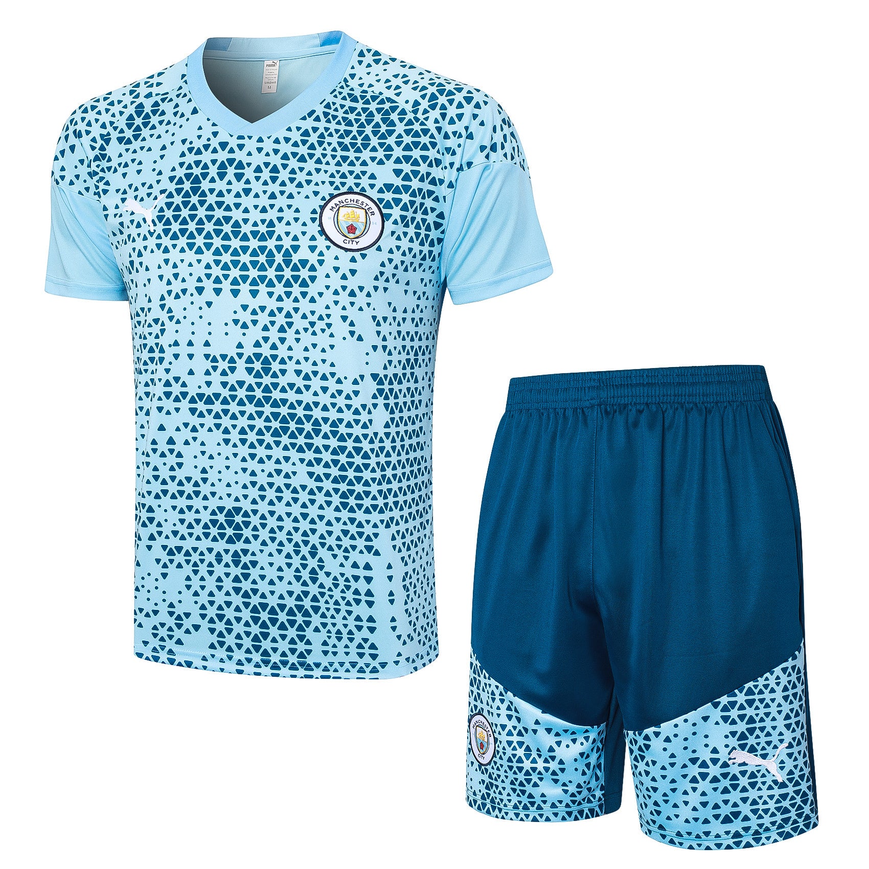 Kit Pre-Treino Manchester City F.C. Conjunto Adulto/Infantil (Versão Torcedor)