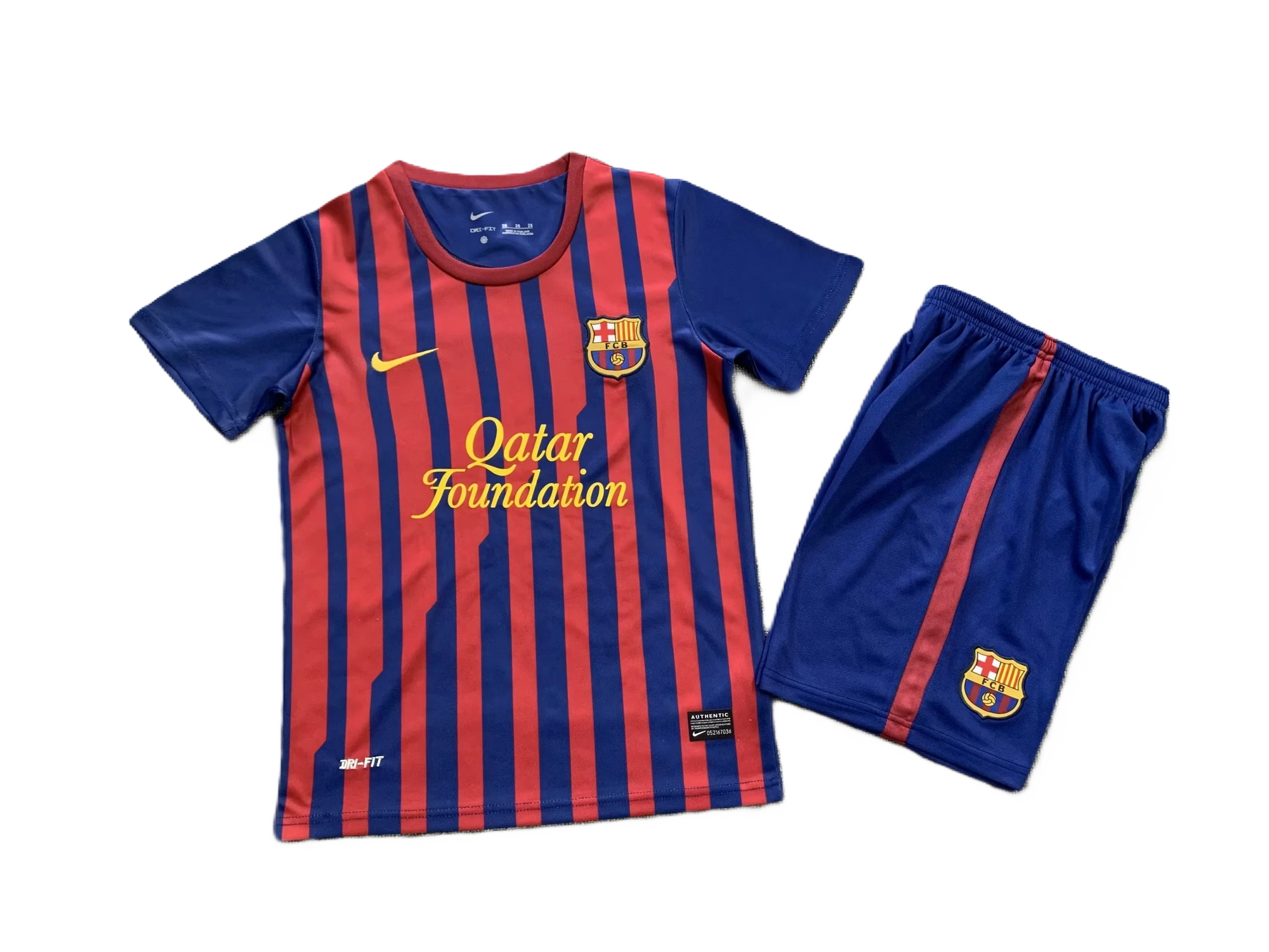 Kit Barcelona Home Conjunto Infantil 11/12 (Versão Retrô)
