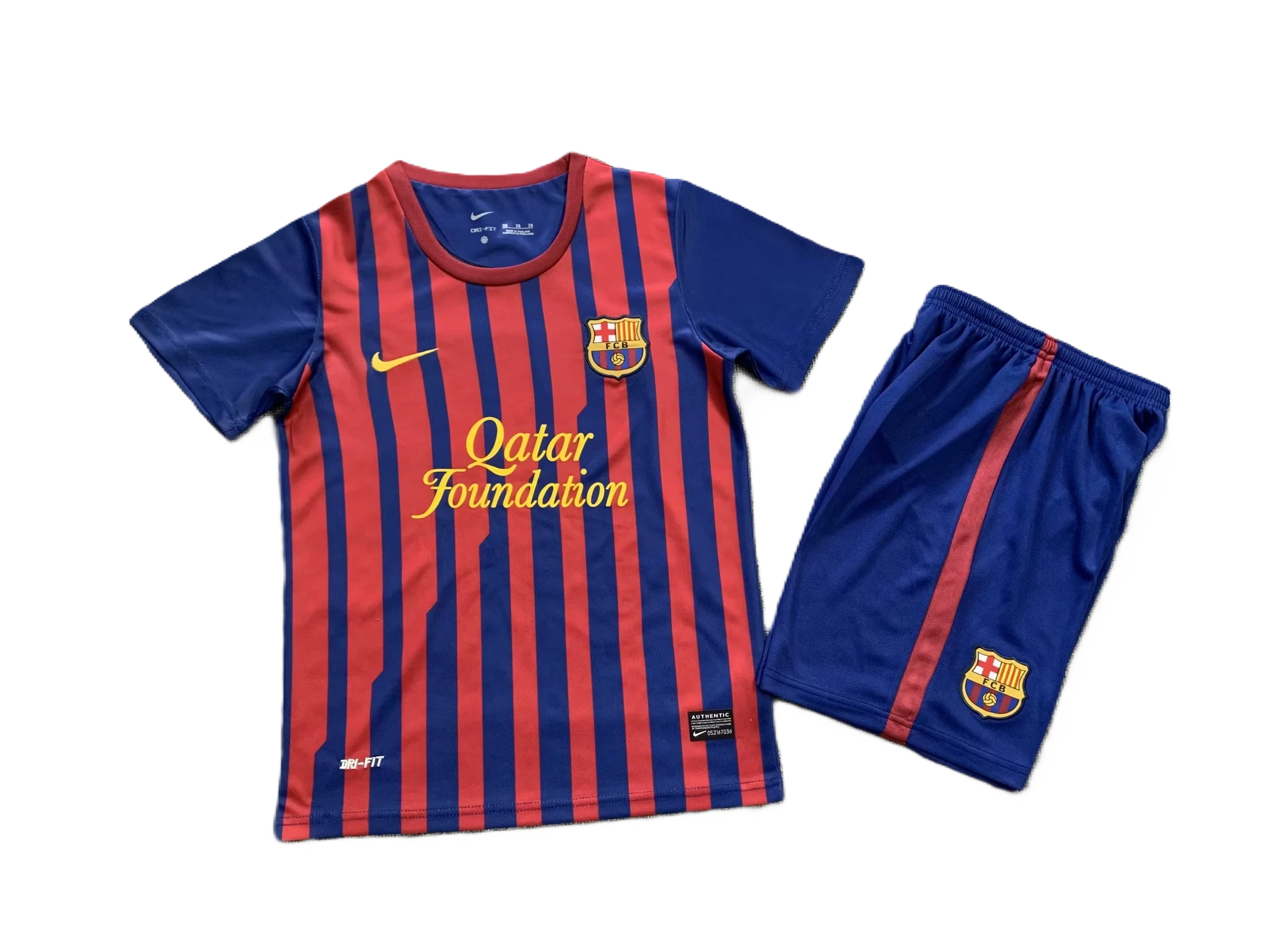 Kit Barcelona Home Conjunto Infantil 11/12 (Versão Retrô)