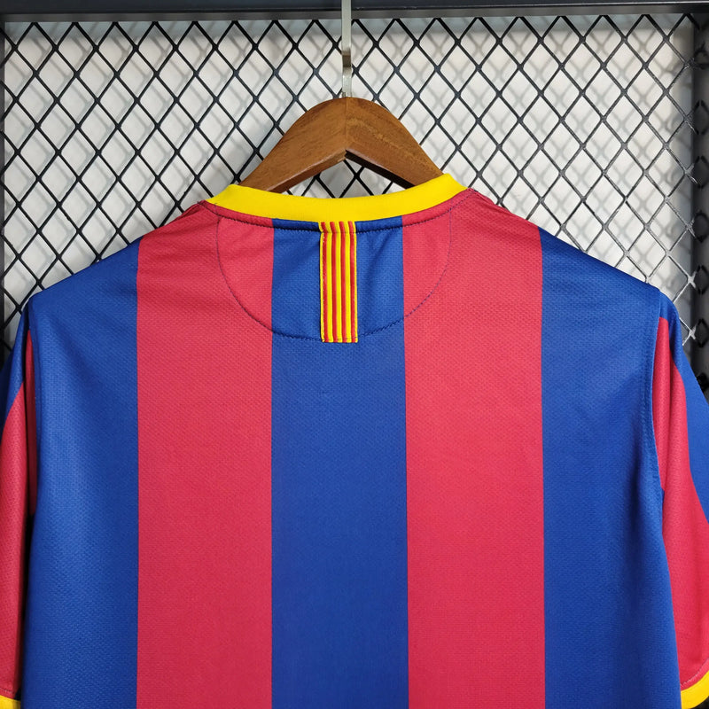 Camisa Barcelona Home 10/11 Retrô - Azul e Vermelha