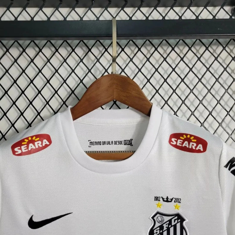 Camisa do Santos Home 2012 Conjunto Infantil (Versão Retrô)