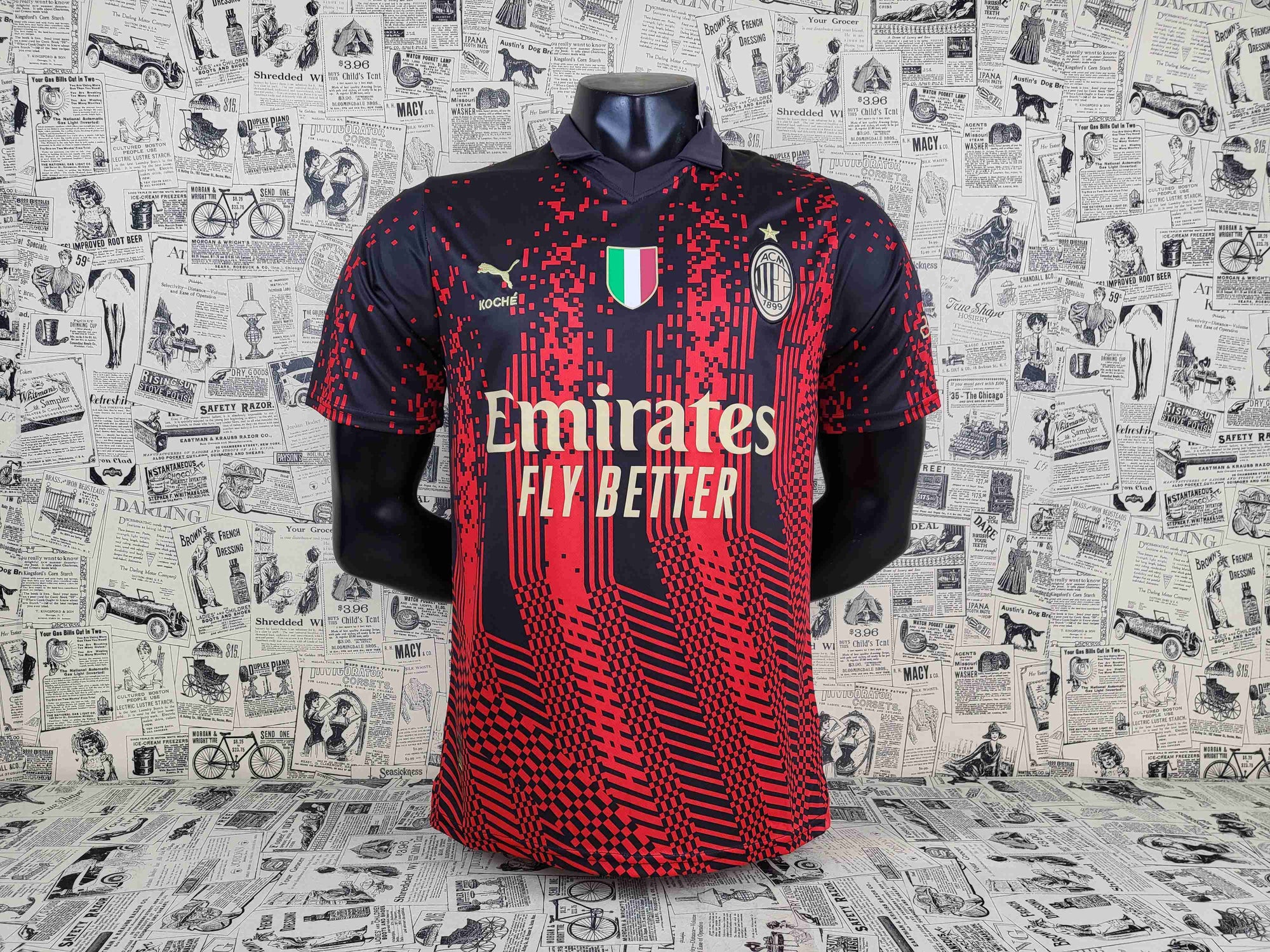Camisa AC Milan "Red Pixels" 23/24 (Versão Torcedor) | EDIÇÃO ESPECIAL
