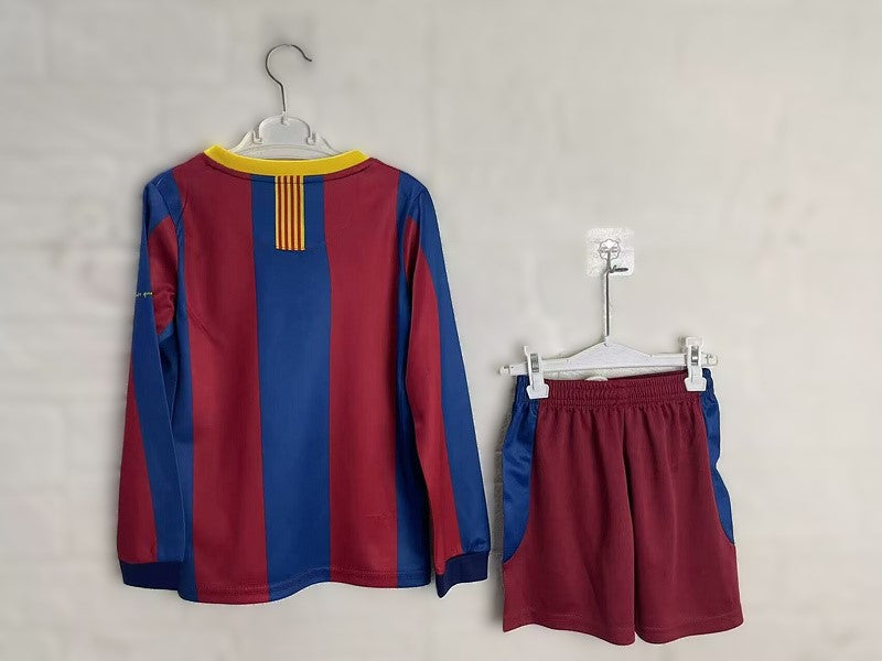 Kit Barcelona Home Conjunto Infantil 10/11 (Versão Manga Longa Retrô)