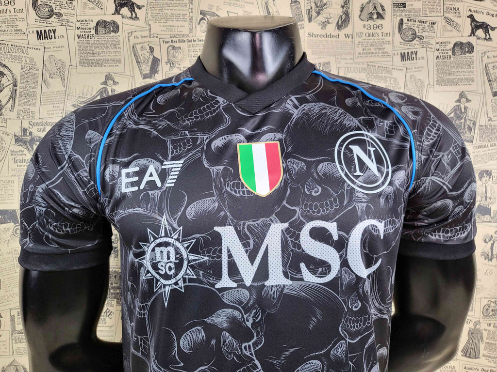 Camisa SSC Napoli "Black Skull" 23/24 (Versão Torcedor) | EDIÇÃO ESPECIAL