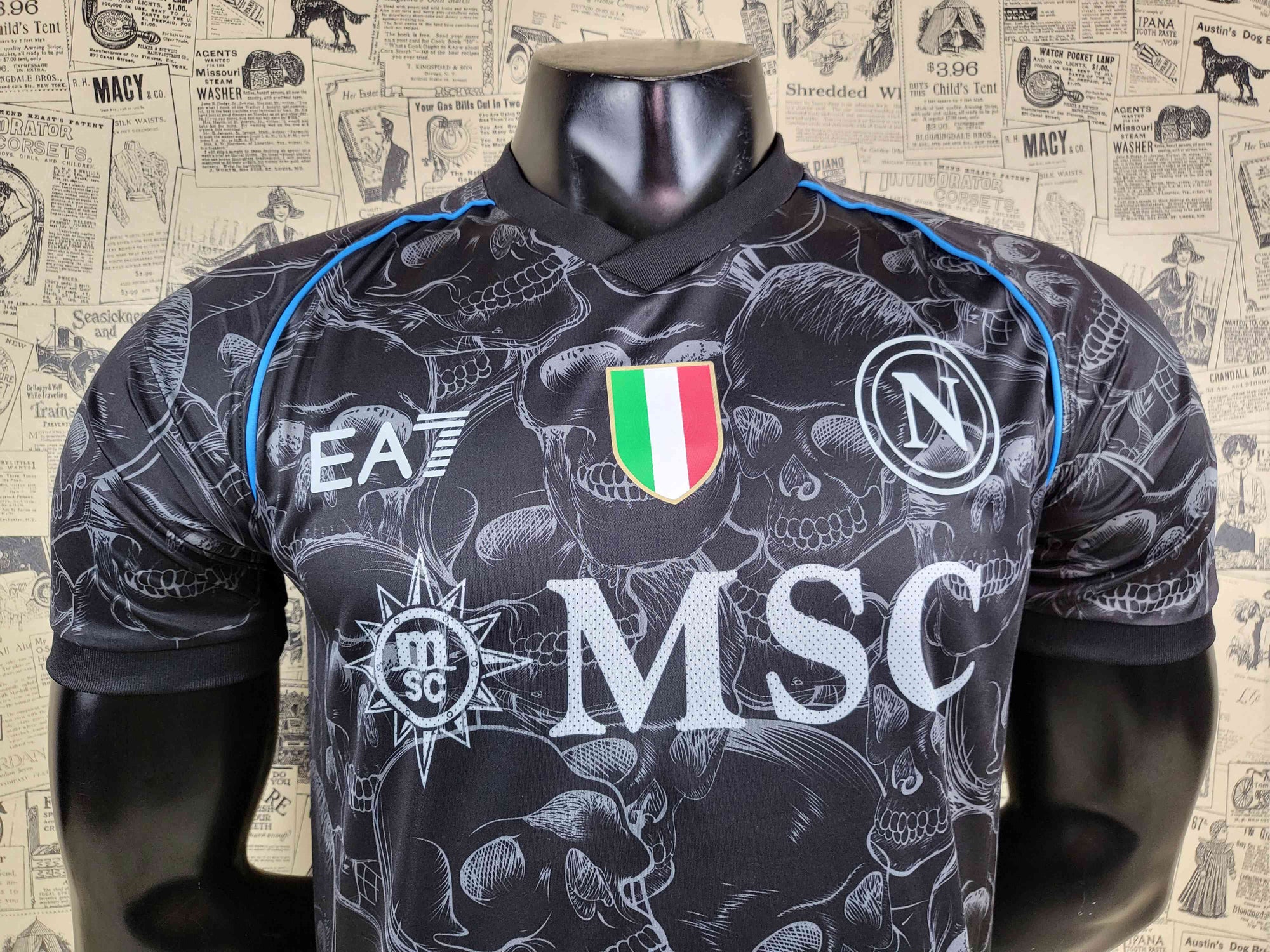 Camisa SSC Napoli "Black Skull" 23/24 (Versão Torcedor) | EDIÇÃO ESPECIAL