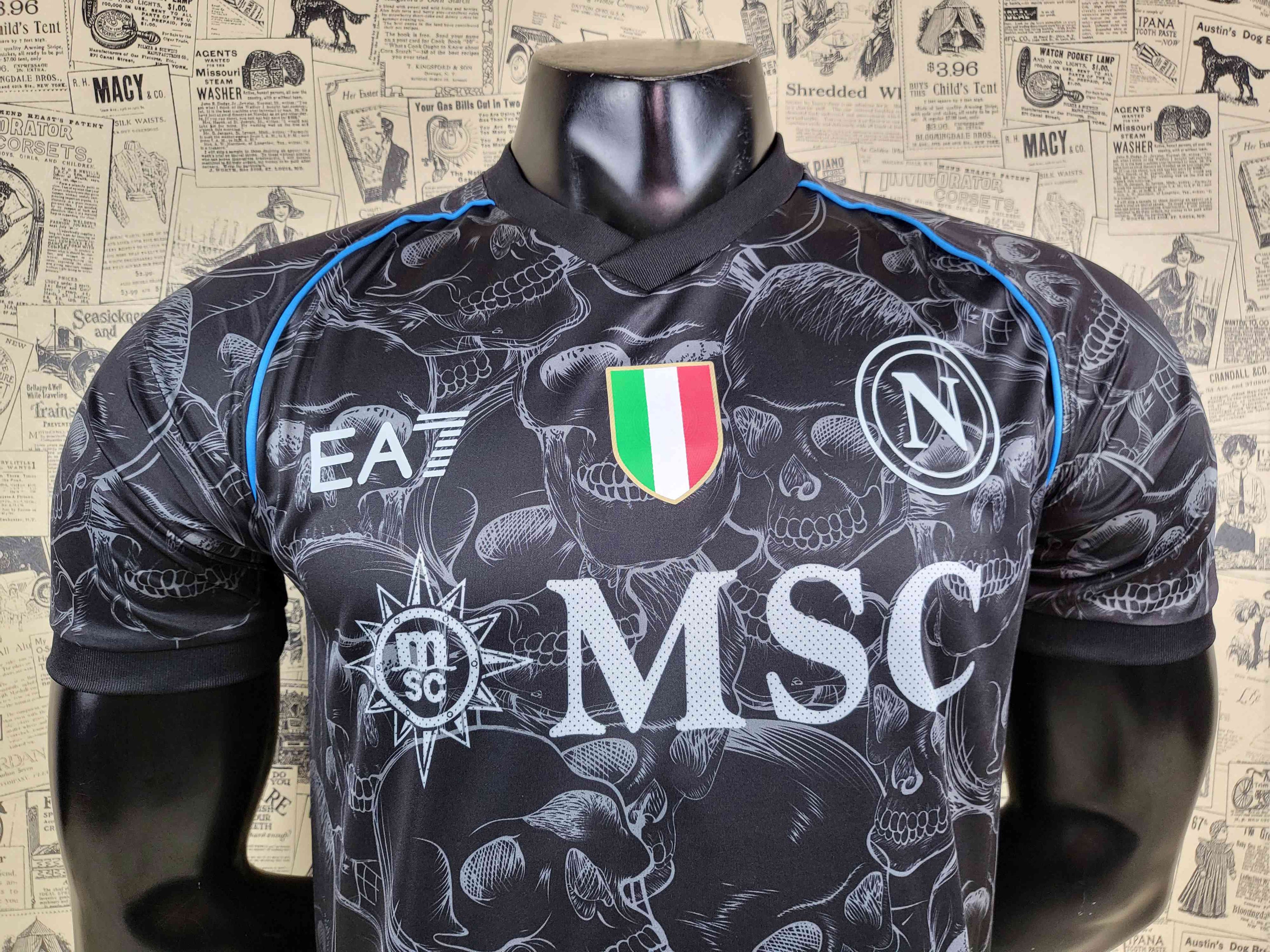 Camisa SSC Napoli "Black Skull" 23/24 (Versão Torcedor) | EDIÇÃO ESPECIAL
