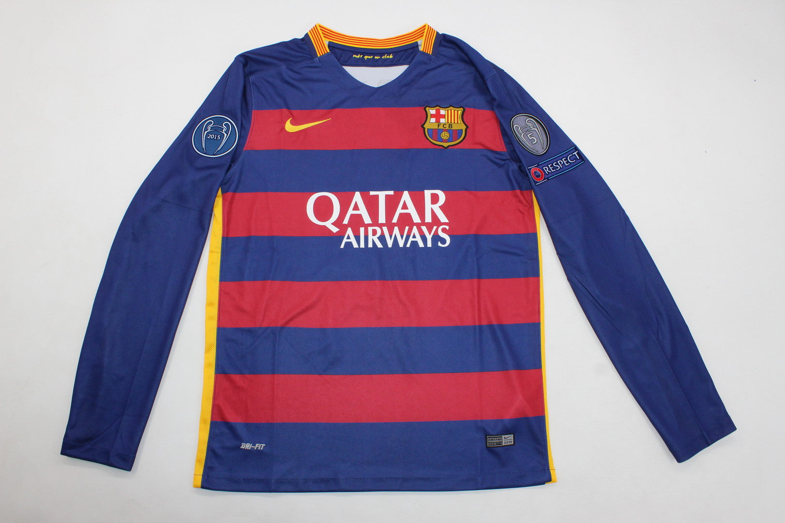 Camisa Barcelona Home 15/16 (Versão Manga Longa Retrô)