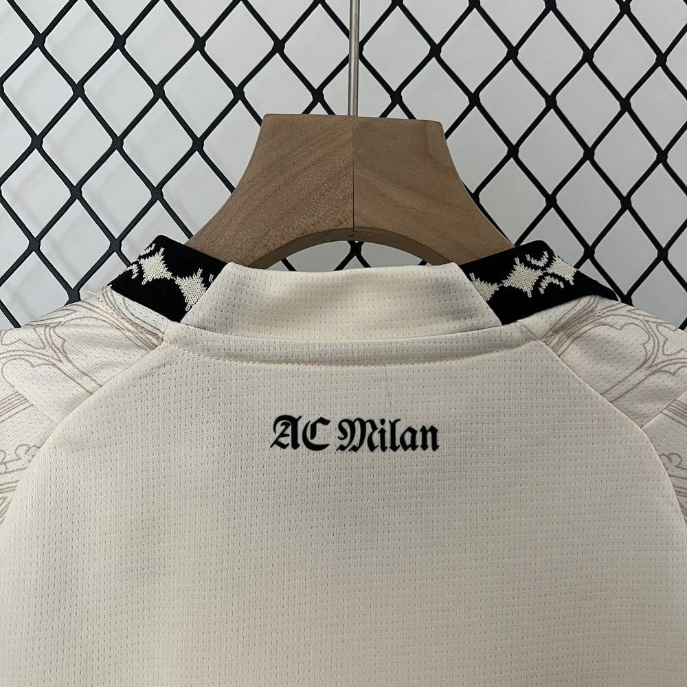 Kit AC Milan "Beige Style" 24/25 Conjunto Infantil (Versão Torcedor) | EDIÇÃO ESPECIAL