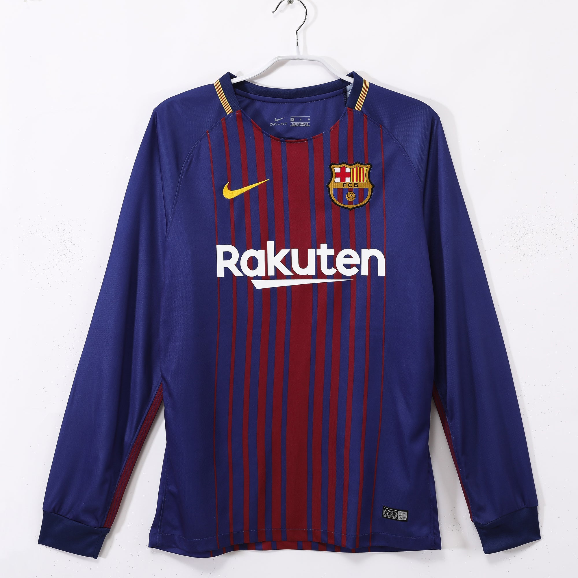 Camisa Barcelona Home 17/18 (Versão Manga Longa Retrô)
