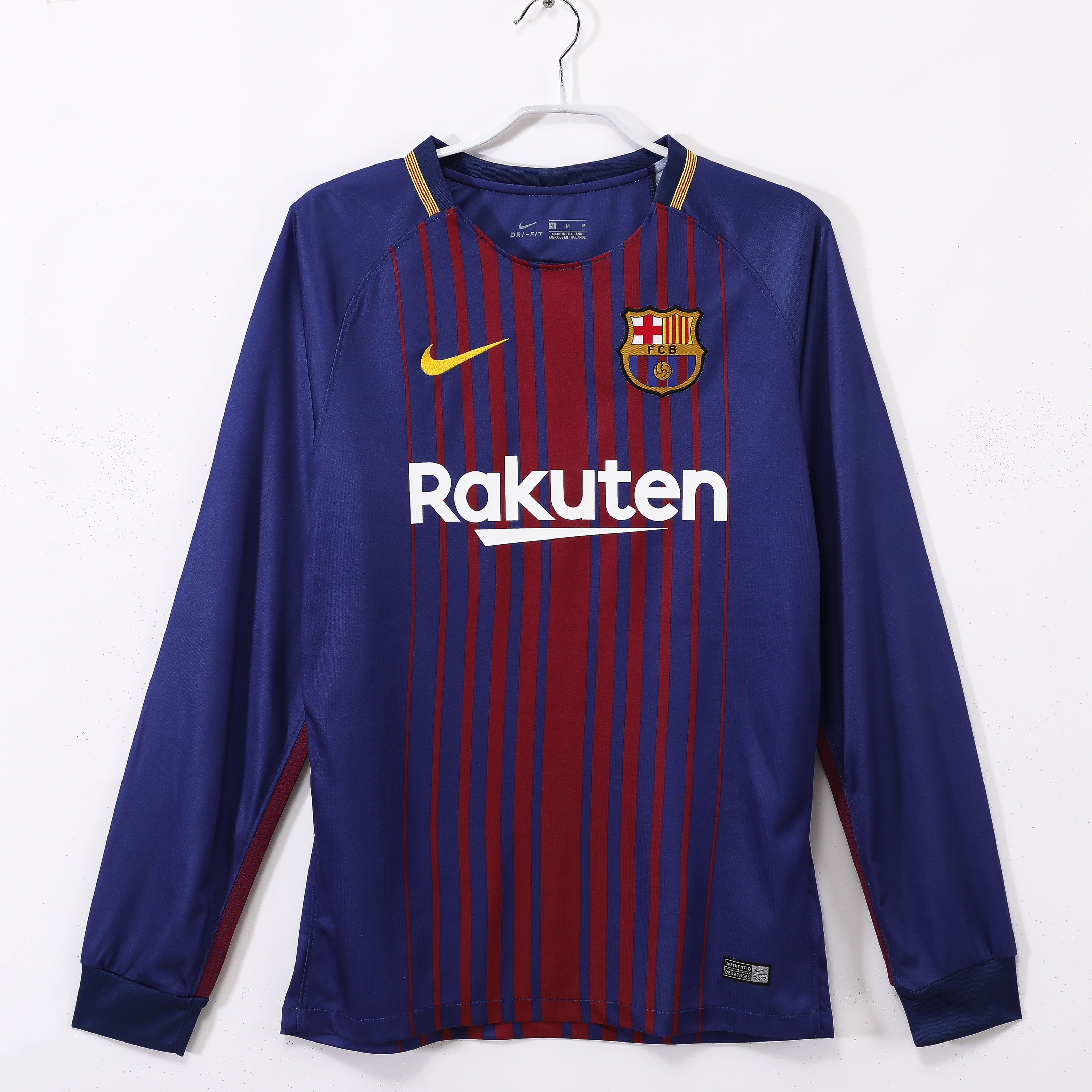 Camisa Barcelona Home 17/18 (Versão Manga Longa Retrô)