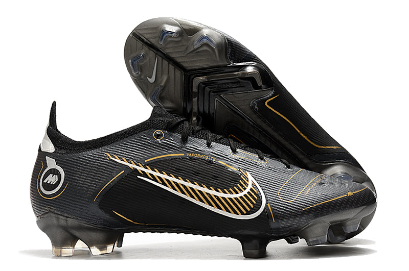 Chuteira de Campo Nike AIR Zoom Mercurial Vapor 14 Elite Black Gold Logo| Football Boots
