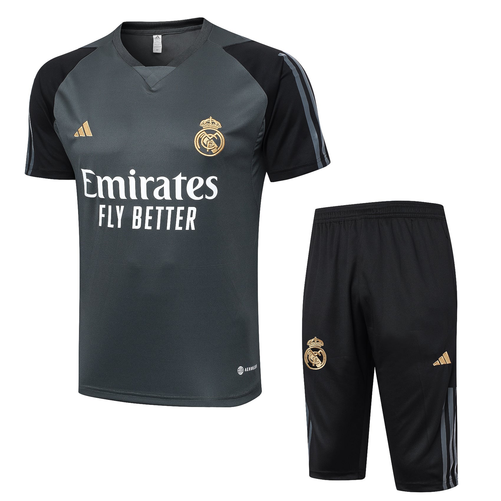 Kit Pre-Treino Real Madrid CF Conjunto Adulto/Infantil (Versão Torcedor)