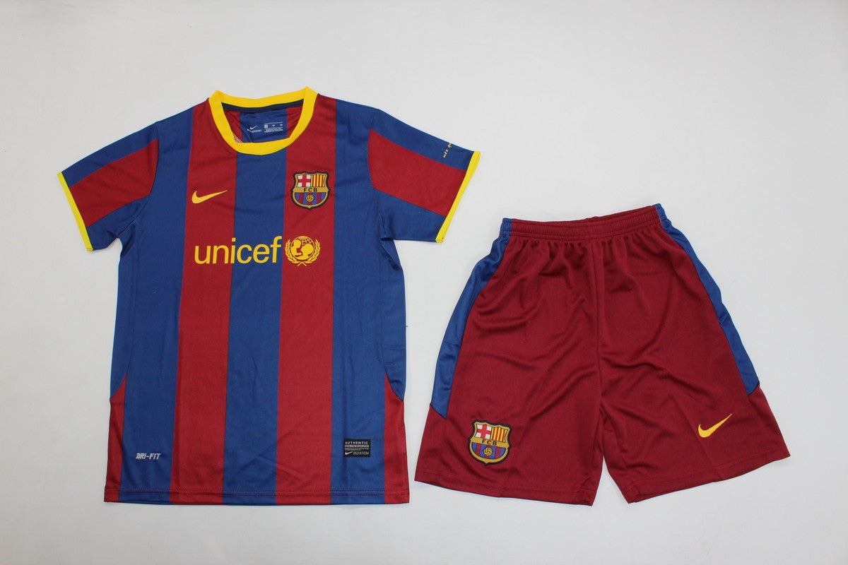 Kit Barcelona Home Conjunto Infantil 10/11 (Versão Retrô)