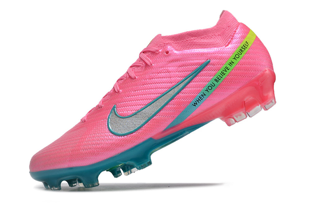 Nike Air Zoom Mercurial Vapor 15 Elite FG Chuteiras de futebol de campo - Rosa/Prata/Azul/Amarelo | Football Boots