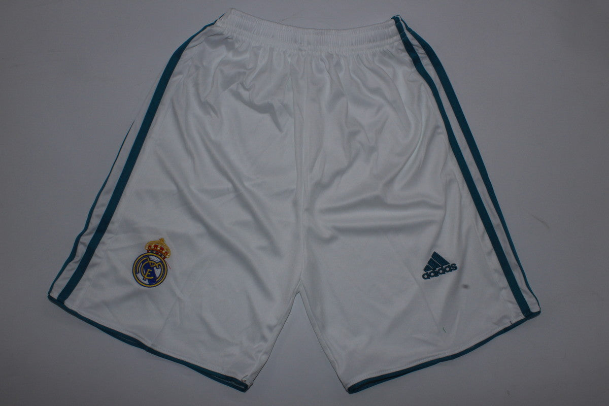 Kit Real Madrid Home 17/18 Conjunto Infantil (Versão Manga Longa Retrô)