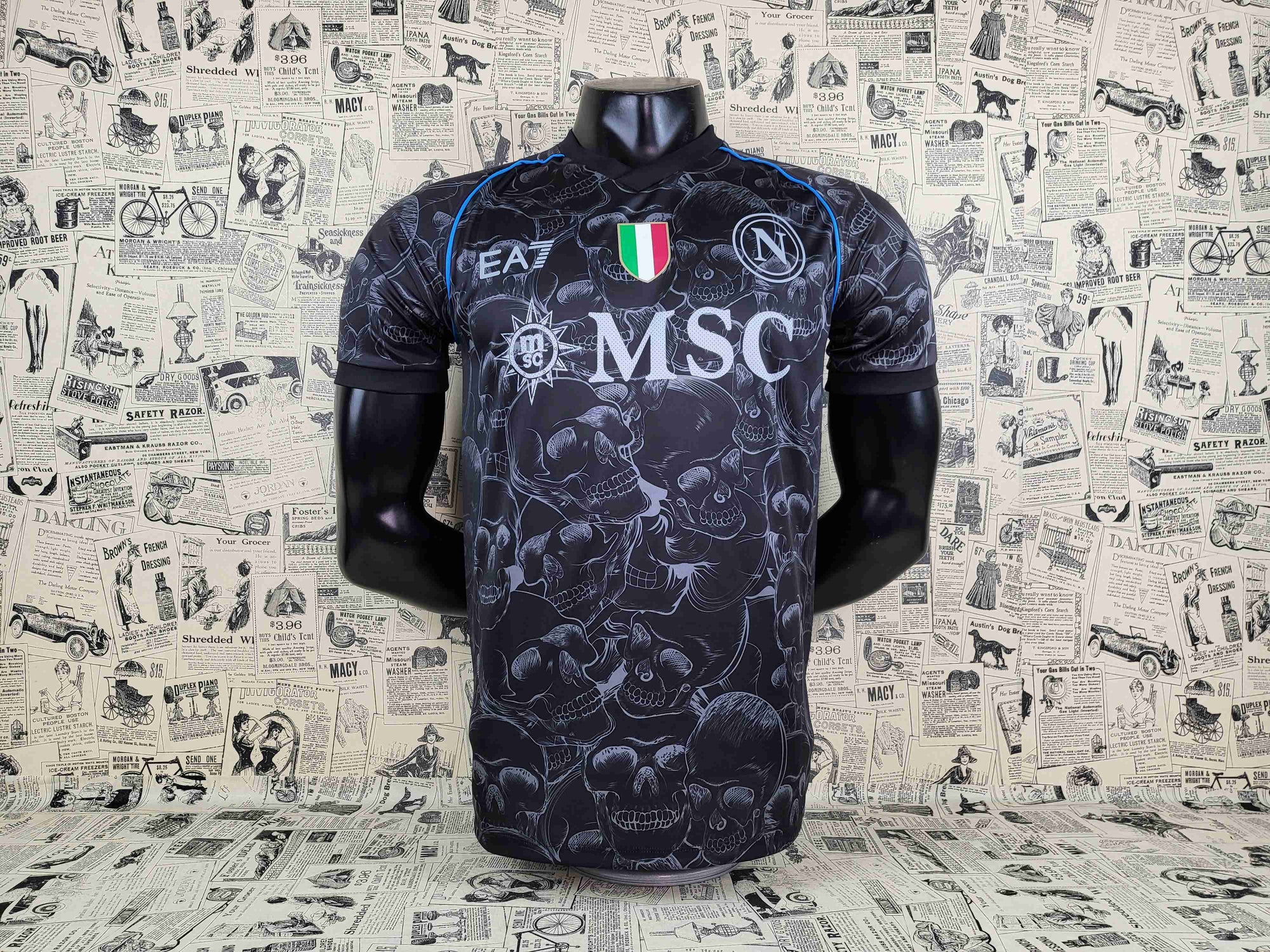 Camisa SSC Napoli "Black Skull" 23/24 (Versão Torcedor) | EDIÇÃO ESPECIAL