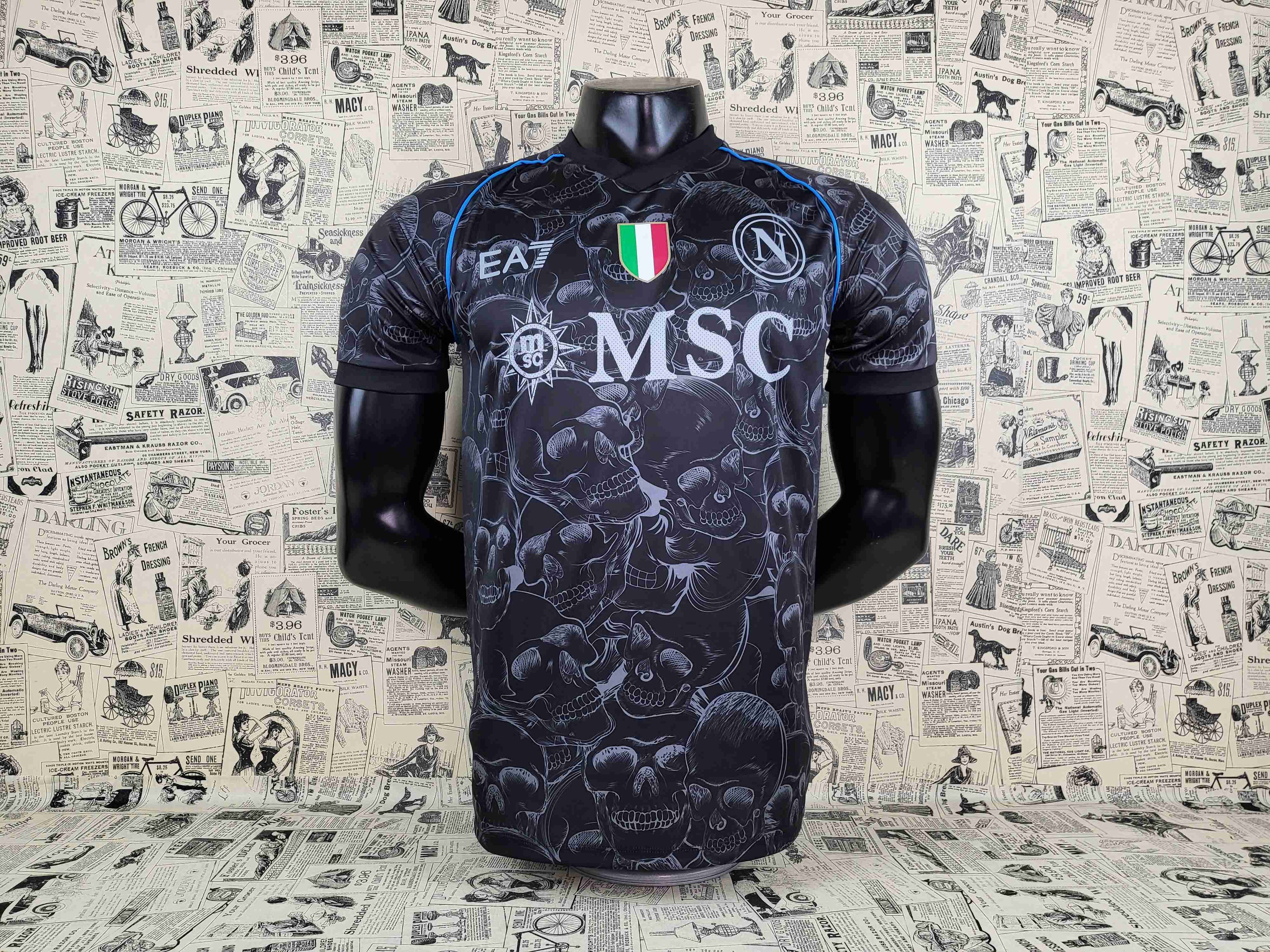 Camisa SSC Napoli "Black Skull" 23/24 (Versão Torcedor) | EDIÇÃO ESPECIAL