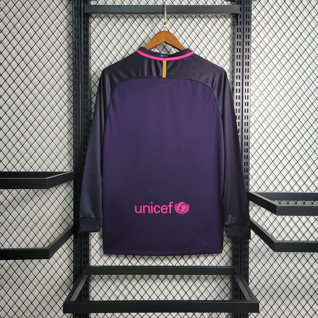 Camisa Barcelona Away 16/17 (Versão Manga Longa Retrô)