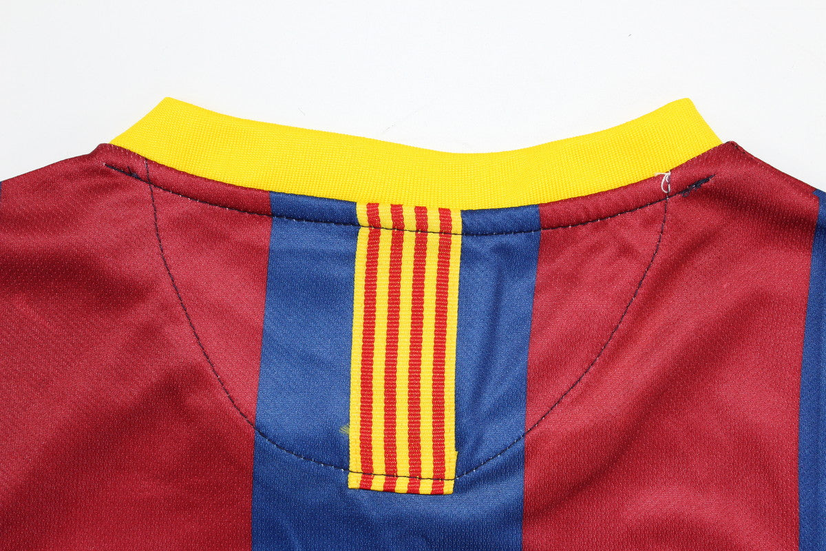 Kit Barcelona Home Conjunto Infantil 10/11 (Versão Manga Longa Retrô)