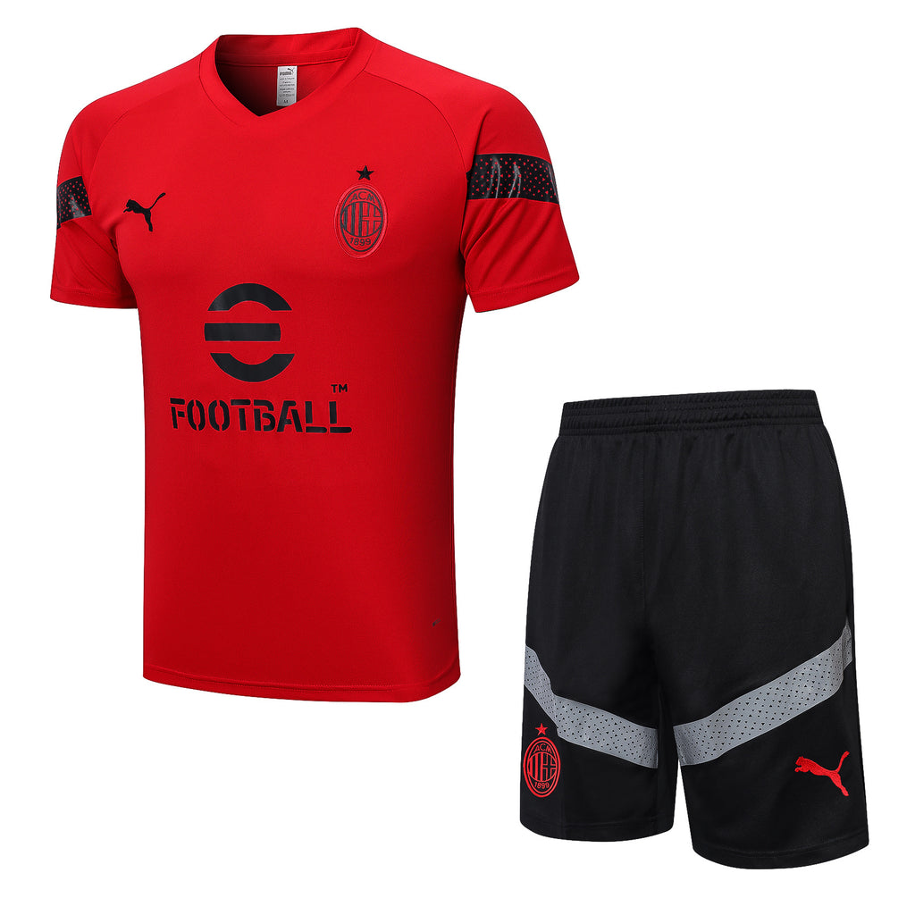 Kit Pre-Treino AC Milan Conjunto Adulto/Infantil (Versão Torcedor)