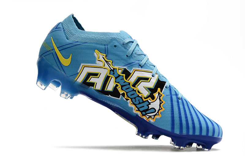 Chuteiras de futebol de campo firmes Kylian Mbappé x Nike Air Zoom Mercurial Vapor 15 Elite FG - Azul/Amarelo/Preto | Football Boots (Cópia)