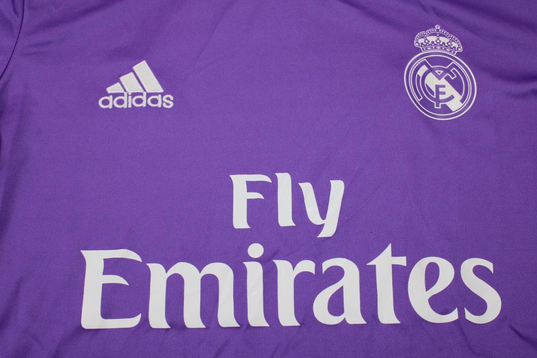 Camisa Real Madrid Away 16/17 (Versão Manga Longa Torcedor Retrô)