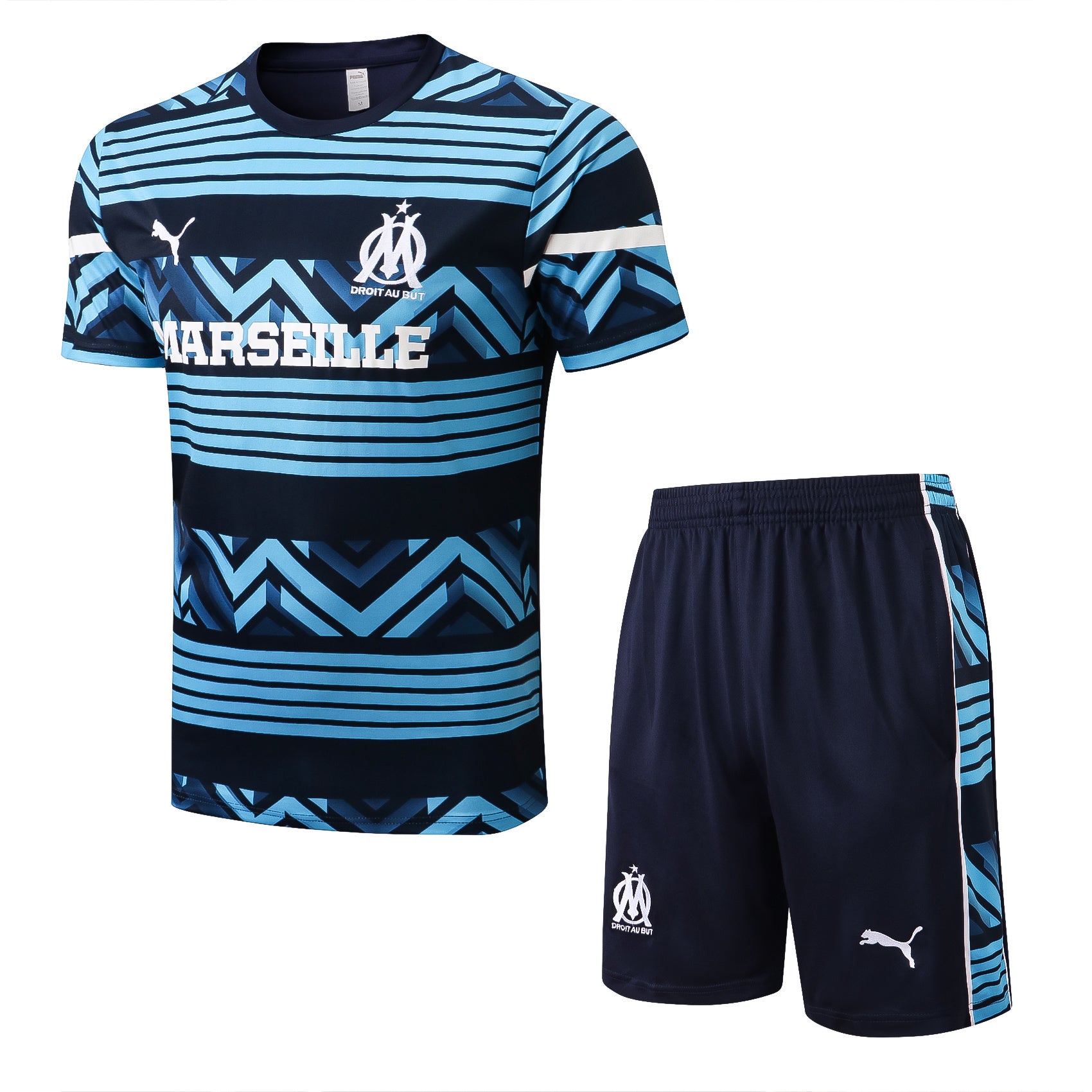 Kit Pre-Treino Olympique de Marseille Conjunto Adulto/Infantil (Versão Torcedor)
