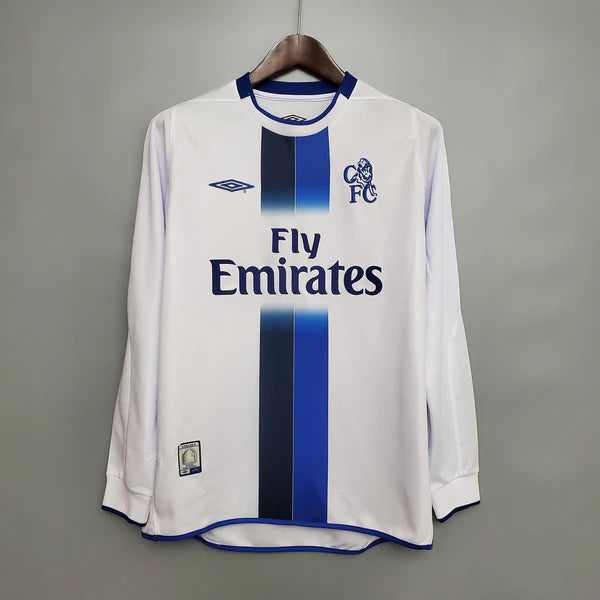 Camisa Chelsea F.C. Away 03/05 (Versão Torcedor Manga Longa Retro)