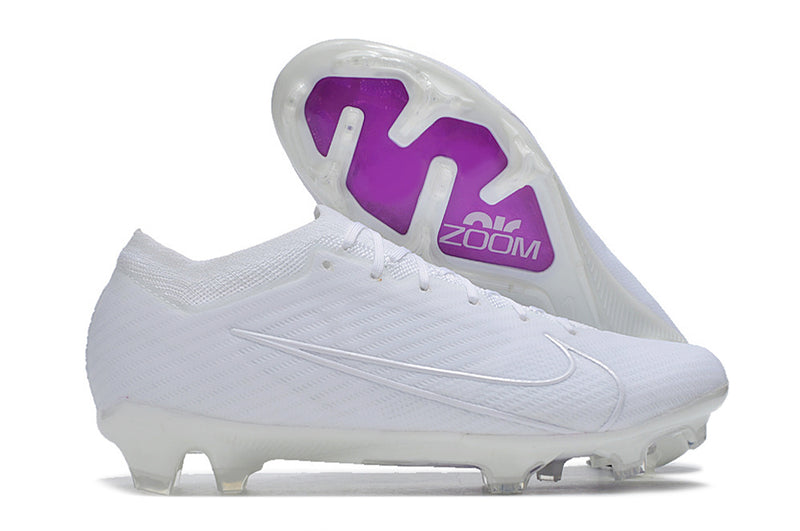 Chuteira de Campo Nike Air Zoom Mercurial Vapor 15 Elite FG All White| Football Boots