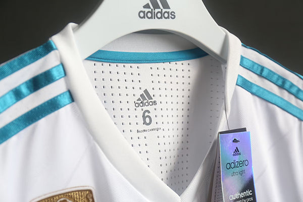Camisa Real Madrid Home 17/18 (Versão Manga Longa Jogador Retrô)