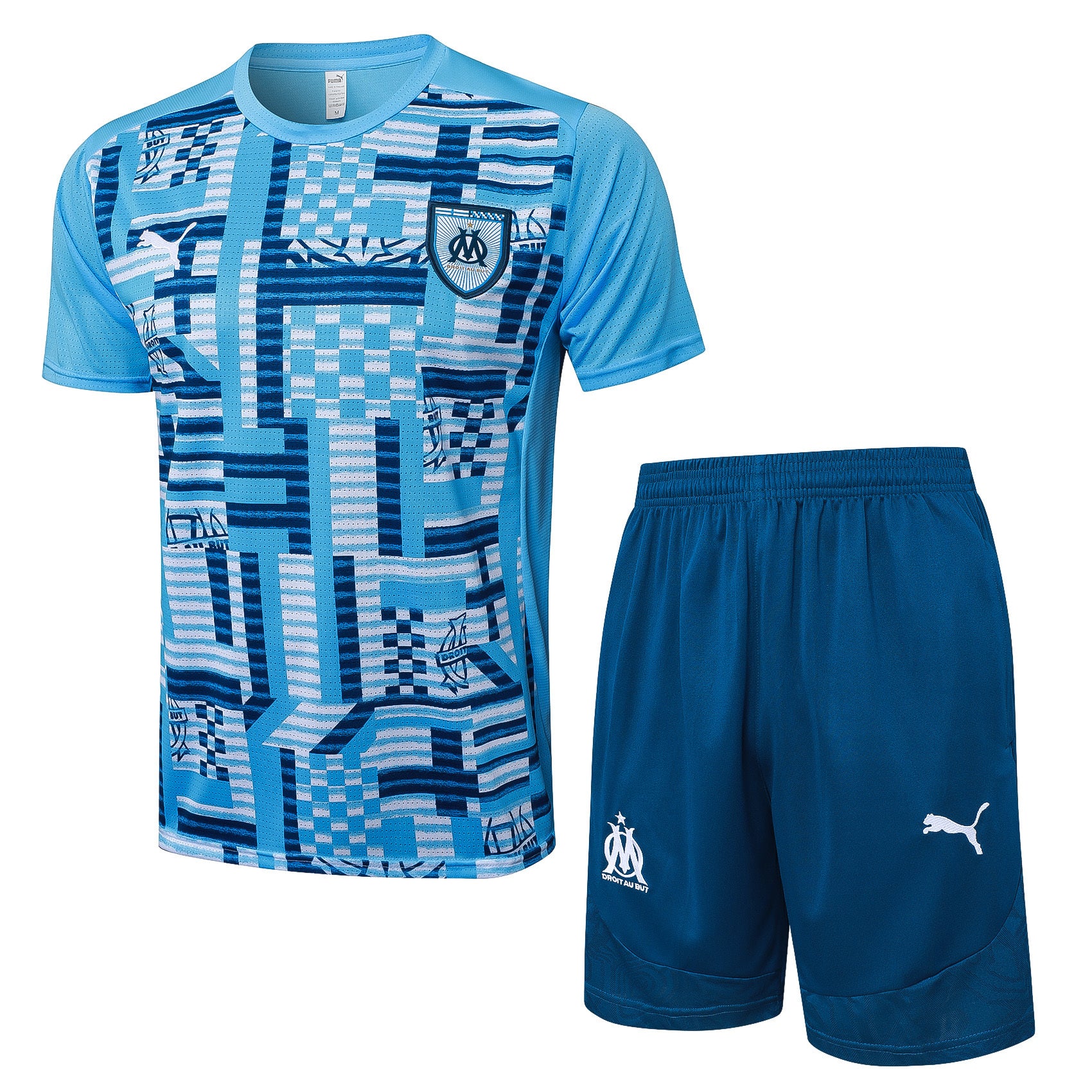Kit Pre-Treino Olympique de Marseille Conjunto Adulto/Infantil (Versão Torcedor)