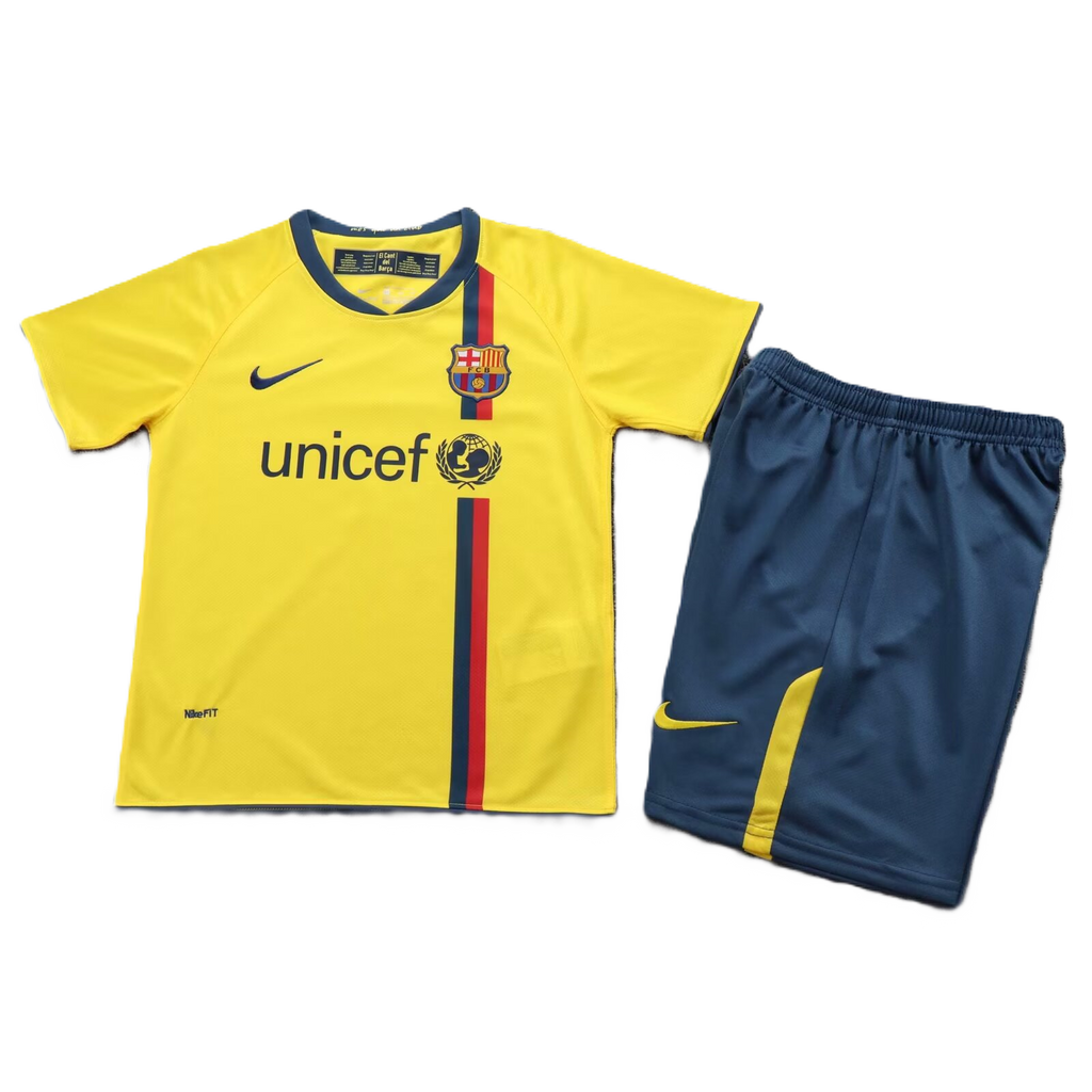 Kit Barcelona Away Conjunto Infantil 08/09 (Versão Retrô)