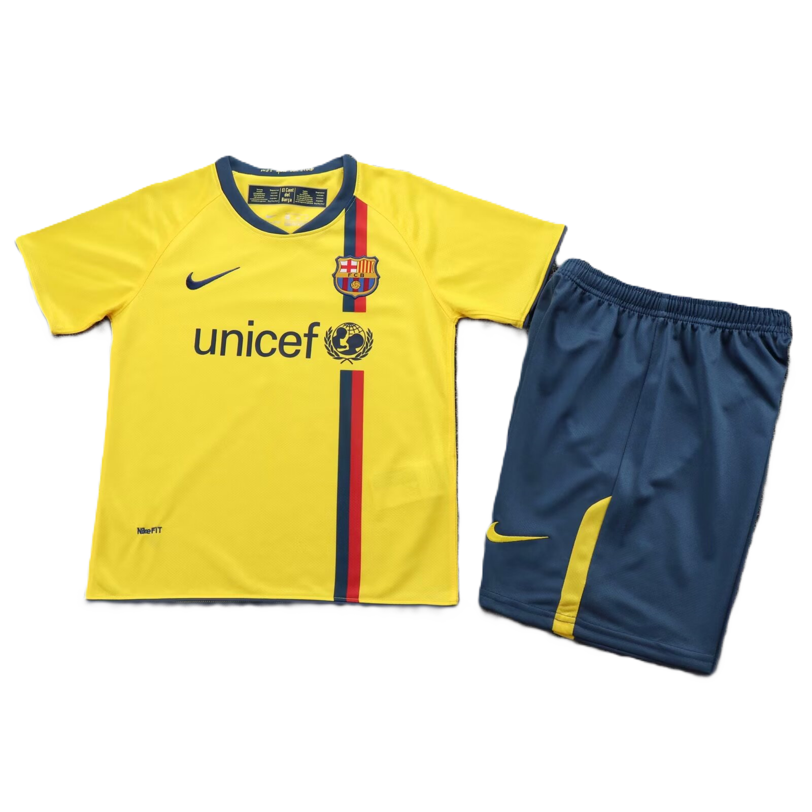 Kit Barcelona Away Conjunto Infantil 08/09 (Versão Retrô)