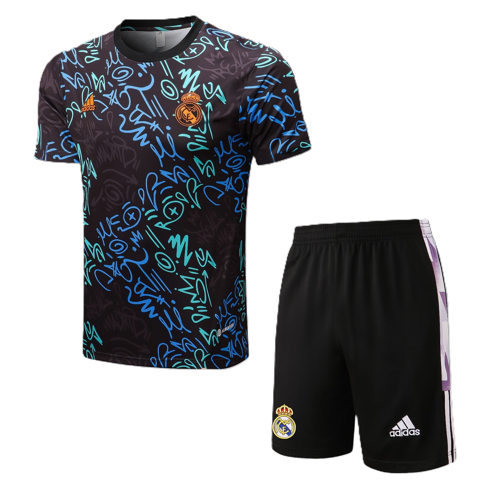 Kit Pre-Treino Real Madrid CF Conjunto Adulto/Infantil (Versão Torcedor)