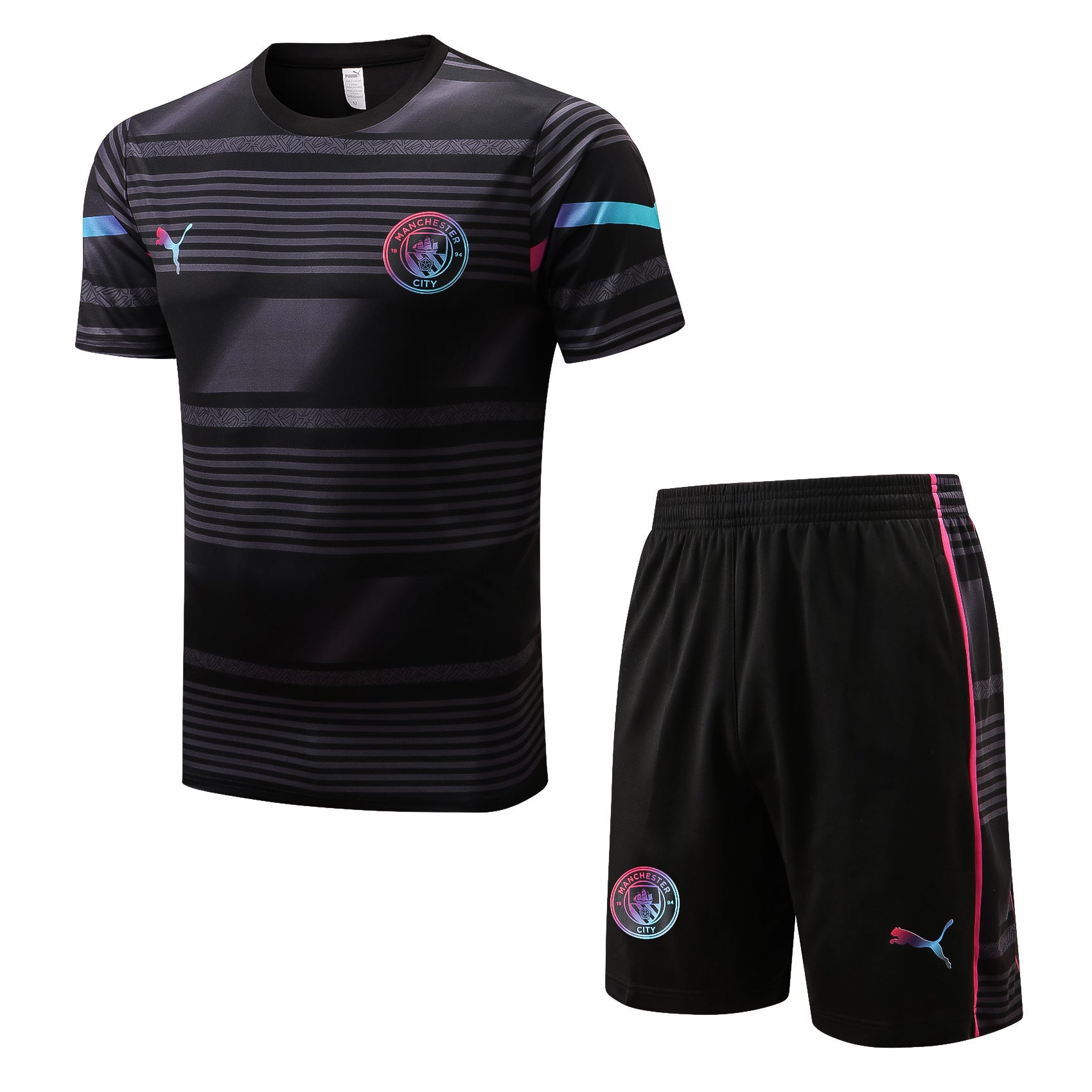 Kit Pre-Treino Manchester City F.C. Conjunto Adulto/Infantil (Versão Torcedor)