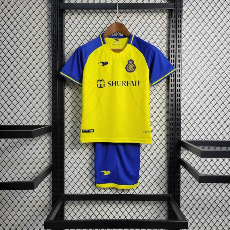 Kit Al-Nassr FC 22/23 Home Conjunto Infantil (Versão Torcedor Retrô)