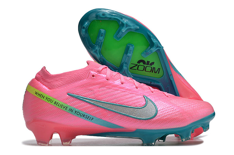 Nike Air Zoom Mercurial Vapor 15 Elite FG Chuteiras de futebol de campo - Rosa/Prata/Azul/Amarelo | Football Boots
