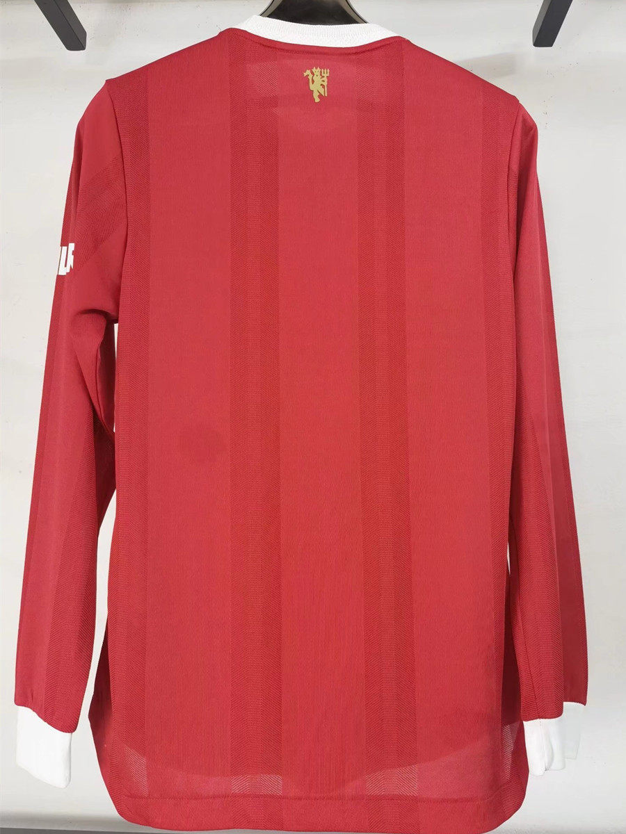 Camisa Manchester United Home 21/22 (Versão Manga Longa Jogador Retrô)