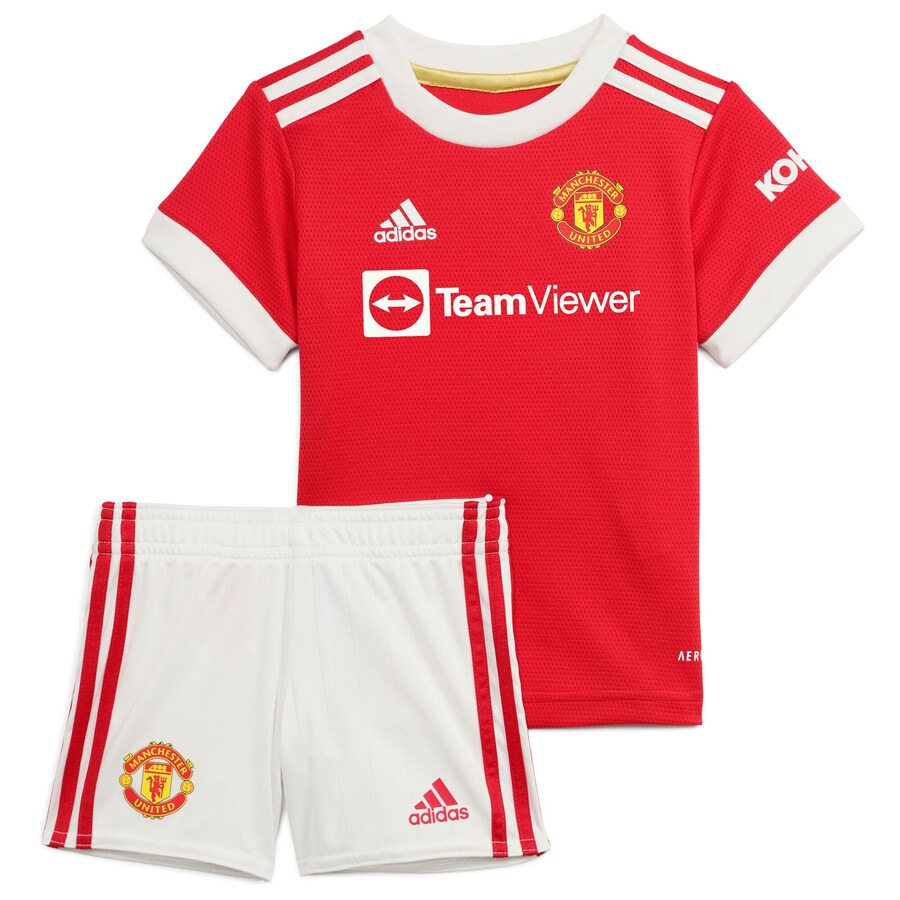 Kit Manchester United Home 21/22 Conjunto Infantil (Versão Curta Retrô)