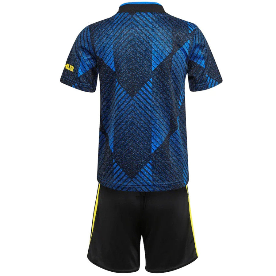 Kit Manchester United Third 21/22 Conjunto Infantil (Versão Curta Retrô)