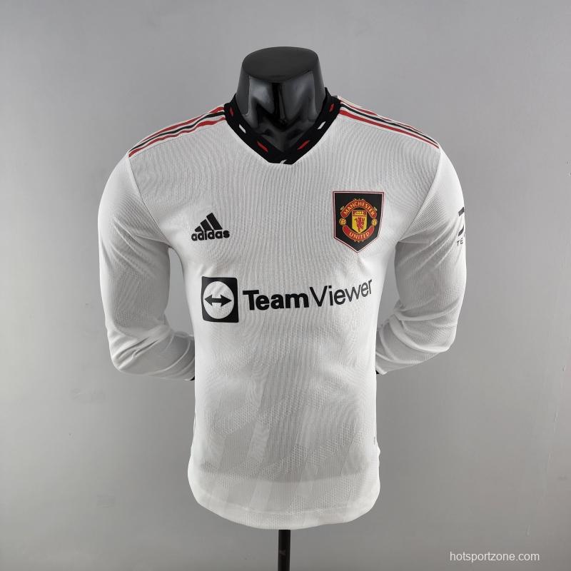 Camisa Manchester United Away 22/23 (Versão Manga Longa Jogador Retrô)