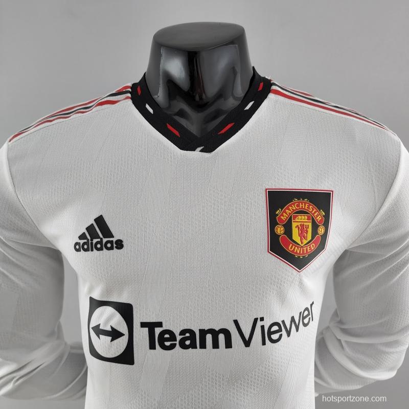 Camisa Manchester United Away 22/23 (Versão Manga Longa Jogador Retrô)