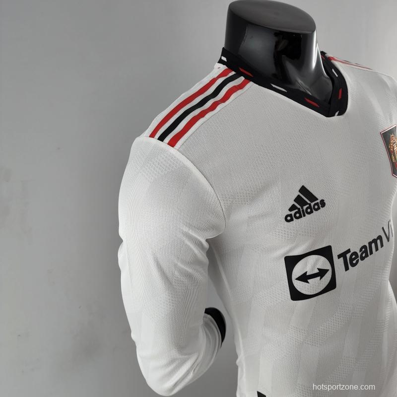Camisa Manchester United Away 22/23 (Versão Manga Longa Jogador Retrô)