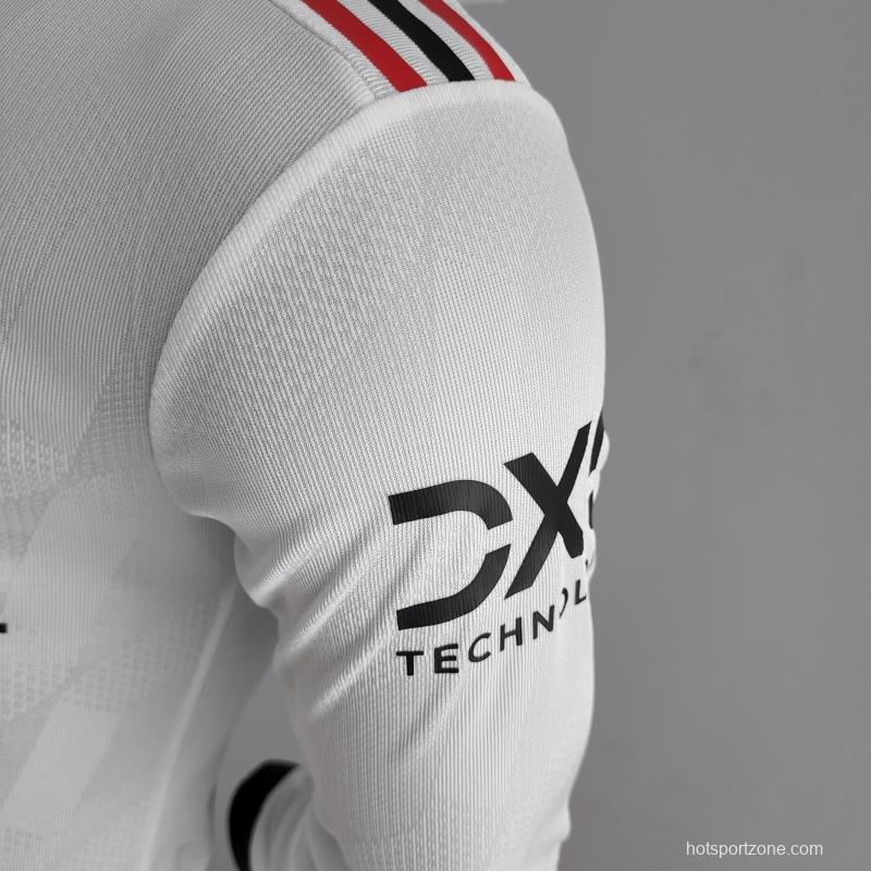 Camisa Manchester United Away 22/23 (Versão Manga Longa Jogador Retrô)