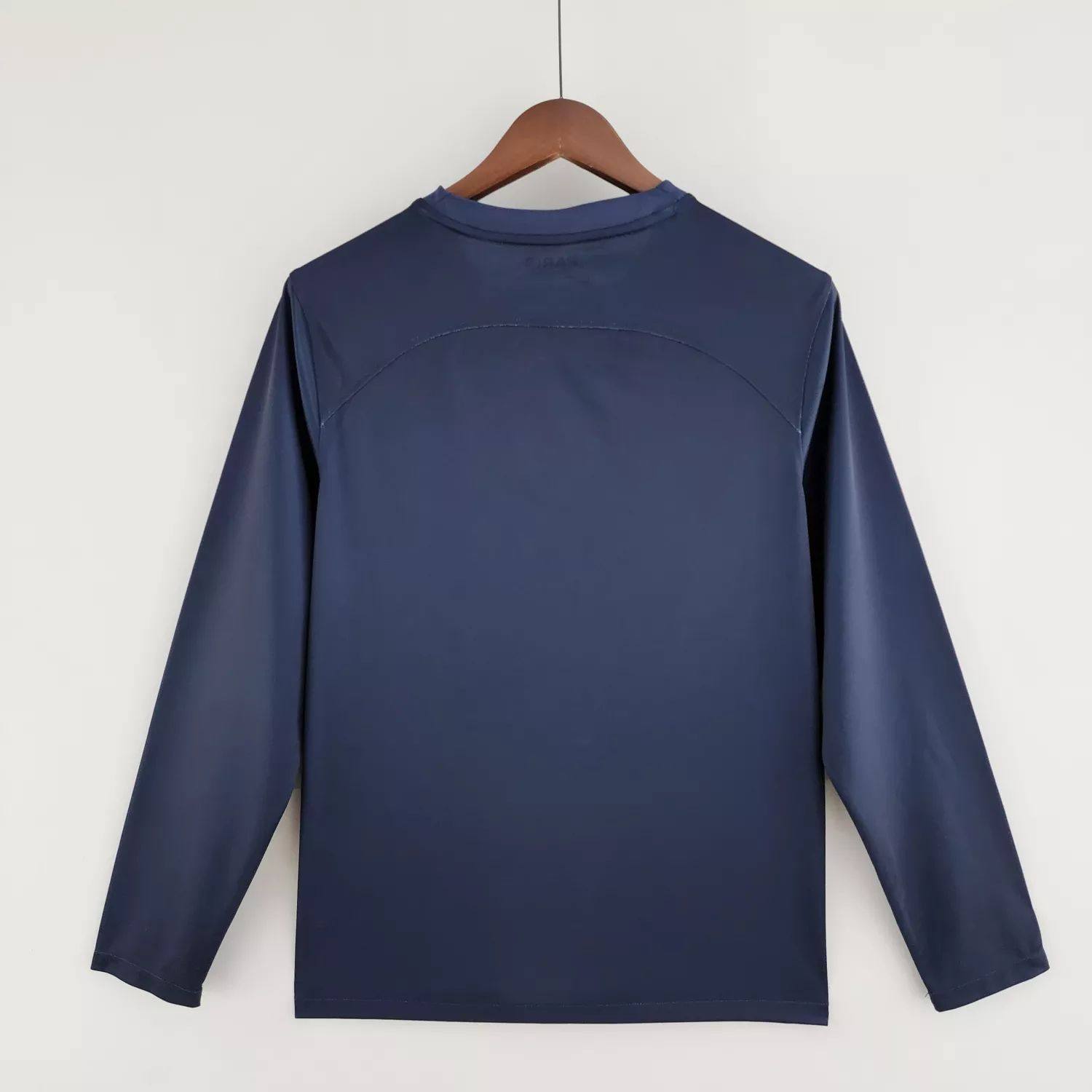 Camisa Paris Saint-Germain Away 22/23 Champions Liga (Versão Manga Longa Retrô)