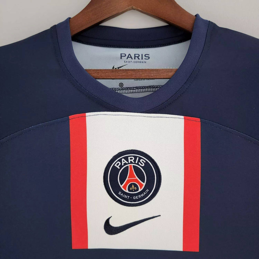 Camisa Paris Saint-Germain Away 22/23 Champions Liga (Versão Manga Longa Retrô)